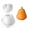 Molde de Silicone para Copo de Vela de Abóbora Raivosa de Halloween com Tampa, Molde para Jarra de Armazenamento de Gesso para Aromaterapia DIY