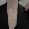 Colar com Anel Assimétrico Círculo Feminino Simples Alto Padrão Luxo Leve Nicho Design Estilo Cool Corrente para Clavícula Versátil