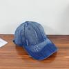 Boné de beisebol novo estilo coreano de primavera e verão com patch de letras em jeans, boné retrô lavado para mulheres, chapéu de sol casual para homens