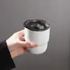 Copo de Degustação Personalizado de Fábrica em Aço Inoxidável 304 com Logo Impresso, Caneca de Café de Alto Valor de Camada Dupla Transfronteiriça com Tampa