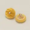 Botones de Resina de Terciopelo para Trajes Tang y Hanfu, Botones Metálicos para Suéteres y Abrigos, Botones Decorativos Redondos Cosidos a Mano, Disponibles en 20 Colores