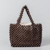 Procesamiento Bolso Cuadrado Pequeño de Cuentas de Madera Personalizado Bolso Transfronterizo Europeo y Americano Bolso Tejido a Mano Bolso de Playa para Vacaciones junto al Mar para Mujer