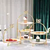 Mesa de postres multicapa de estilo europeo, soporte para pasteles, soporte de tres capas en relieve, plato para pasteles, bandeja de frutas para postres, soporte para pasteles para el té de la tarde