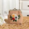 Lu bordado bordado feito à mão lábio bolsa de ouro material faça você mesmo bolsa flor dupla utilização tecido transfronteiriço bordado tridimensional carteira inglesa