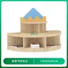 Estantería de Madera Maciza para Niños de Preescolar Gabinete de Almacenamiento Diseño de Área de Lectura para Biblioteca Infantil Estantería con Forma de Castillo Sofá