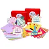 Cajas de Papel Recortado para Niños 96 Piezas Puzzle Divertido Hecho a Mano diy Tijeras para Papel Recortado de Origami 3-6 Años Regalos de Jardín de Infancia
