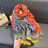 Novo Lenço Estampado Estilo Coreano de Algodão e Linho Imitado para Transmissão ao Vivo 2025 Cachecol Quente Clássico Europeu e Americano para Outono e Inverno com Xale