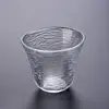 Vidrio resistente al calor soplado a mano textura de patrón de martillo sala de té casera juego de té japonés Kung Fu hecho a mano taza de degustación
