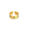 Anel de titânio e aço, best-seller internacional de moda, para sessões de fotos e viagens, elegante e luxuoso, anel de flor banhado a ouro