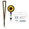Cordón para Teléfono Móvil Flor de Girasol Negro Transfronterizo Hebilla de Fácil Extracción Telescópica Portatarjetas de Certificado de PVC de Fácil Extracción
