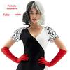 S-Xl Fantasia Cruella Carnaval Couro Envernizado Sexy Preto e Branco Bruxa Dálmata Cruella Fantasia de Halloween
