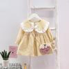 AD23 Mufu Rui Novo 2021 Estilo Coreano Vestido Xadrez de Manga Comprida Infantil Bolsa Transversal Estilo Coreano Fofo Feminino Tendência