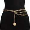 Europeu e Americano Cross-border Body Chain Fashion Trend Elegante Multi-camada Figura Redonda Pingente Metal Cadeia de Cintura