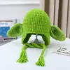 Chapéu Infantil Estilo Coreano Outono e Inverno Chapéu de Lã Quente Pelúcia Espessa Chapéu de Tricô com PomPom Grande Protetor de Orelha para Meninos e Meninas
