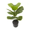 Estilo Nórdico Minimalista Alto Padrão Luxo Leve Folhas Realistas de Borracha Folhas de Libélula Ficus Lira Árvore Artificial Planta em Vaso