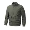 Chaqueta de Primavera y Otoño Amazon Transfronteriza para Hombre Cárdigan Cuello Alto Ropa de Trabajo Casual Holgada Cortavientos Transpirable Chaqueta Abrigo