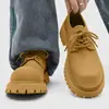 Sapatos Derby redondos retrô estilo britânico para homens, botas de trabalho marrons cleanfit, com sola grossa, que aumentam a altura, sapatos oversized do Mickey Mouse, modernos