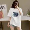 Camiseta de Manga Corta 100% Algodón Puro para Mujer 2026 Nuevo Verano Holgada Estampada de Media Manga Gama Alta Adelgazante Top Más Vendido