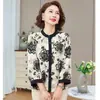 Camisa de Primavera da Mamãe 2026 Novo Estilo Roupa para Mulheres de Meia-Idade e Idosas, Cardigã Camisa de Manga Longa de Primavera da Vovó