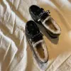 2026 Nuevos Mocasines de Charol Estilo Británico con Lazo Zapatos Cálidos de Piel para Mujer Zapatos de Algodón del Noreste