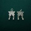Plata Pura 999 Estilo Chino Retro Colgante de Campana de Mariposa Pulsera de Cuerda Trenzada con Cuentas Hecha a Mano DIY Colgante para Collar Accesorios de Plata
