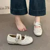 Nuevos Zapatos Mary Jane Plateados Suaves para Aumentar la Altura de Primavera/Verano Zapatos Deportivos de Suela Gruesa Estilo Francés para Mujer Punta Redonda Baja 2026