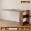 Escrivaninha de Canto em Madeira Maciça Cômoda Duas em Um Mesa de Estudo para Adultos Estante Integrada Mesa de Computador em L Medieval