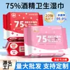 Pacote com 20 Lenços Sanitários Tamanho Viagem, Lenços Umedecidos de Limpeza e Esterilização Sem Enxágue, Pacote Grande de Lenços com Álcool 75%, Atacado em Volume