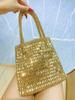 Nova Bolsa Metálica Brilhante Bolsa de Contas Bolsa de Lantejoulas de Axila Bolsa de Compras Bolsa de Ombro Elegante Bolsa de Mão de Celebridade
