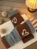 Guantes Personalizados para Otoño e Invierno, Guantes de Punto Cálidos y de Moda para Mujer, Moda Transfronteriza Guantes Bordados Patchwork Cálidos