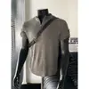 Camiseta de Verano para Hombre de Punto con Media Cremallera, Manga Corta, Costilla, Corte Ajustado, Estilo Old Money, Aspecto Fresco y Elegante
