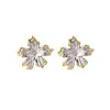 Nuevos Aretes de Clip Florales de Doble Capa de Bloques de Color Simples para Mujer, Pendientes de Temperamento de Lujo Ligero 2025 Estilo Francés de Alta Gama Tachuelas al por Mayor