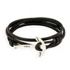 AliExpress Comércio Exterior Moda Quente Vela Vento Marítimo Navio Pirata Âncora Pulseira Tecida de PU Venda Direta da Fábrica
