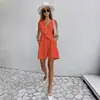 Traje Chaleco de Algodón y Lino con Sentido del Diseño Europeo y Americano 2025 Traje Chaleco para Mujer de Verano Casual sin Mangas Shorts Conjunto de Dos Piezas