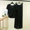 Novo conjunto de verão para tamanhos grandes: top de manga curta e calça comprida casual de cintura alta, adequado para uso ao ar livre, conjunto feminino de modal para casa