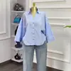 Moda Femenina Transfronteriza Europea y Americana Verano 2026 Nuevo Elegante Cuello Solapa Diseño Holgado Nicho Casual Camisa Top