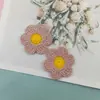 Patch de Tecido Bordado com Flor de Ameixa Tricotado Aplique Decorativo para Cortina Acessórios de Vestuário Presilha Infantil DIY Feito à Mão