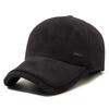 Chapéu Quente Outono e Inverno para Meia-idade e Idosos Moda Simples para Exterior à Prova de Frio Proteção para as Orelhas Boné de Baseball com Forro de Lã Boné Espessado para Homens