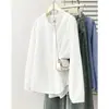 100kg Tallas grandes mujer otoño nueva colección elegante cuello con volantes manga larga camisa casual ropa de trabajo blusa 0997