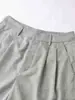 Pantalones Cortos Casuales de Lino Lang* con Pierna Recta, Verano Delgados de Cintura Alta Estilo Old Money Transpirables Sueltos