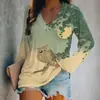 Camiseta de manga larga para mujer, corte holgado, cuello en V, estampado animal 3D digital interesante, transfronteriza, al por mayor
