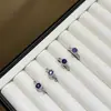 Anillo Trenzado de Amatista Natural con Diamantes Completos para Mujer, Exquisito y Deslumbrante, Anillo de Dedo Índice de Gama Alta y Lujoso con Diseño Abierto y Circonita