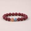 Pulseira de Lótus de Cinábrio Mineral Bruto Natural Areia Dourada Roxa para Homens e Mulheres, Pulseira de Meditação com Contas de Buda de Areia Dourada Roxa para o Ano de Nascimento