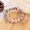 Com Cartão 8mm Pulseira de Contas Pedra Zebra Rosa Presente de Feriado Homens e Mulheres Pulseira de Contas Coração de Amizade Atacado Estilo Quente