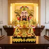 Estatueta Dourada do Deus da Riqueza para Adoração Doméstica, Abertura de Loja, Atração de Fortuna, Artesanato Feng Shui, Decoração de Mesa de Escritório