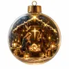 Nuevo producto transfronterizo: bola de cristal, adorno de bola transparente de muñeco de nieve para árbol de Navidad, decoración de ambiente festivo para el hogar