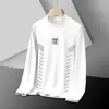 Ropa interior térmica de polar con temperatura constante y capa interior engrosada para hombres y mujeres, camiseta de manga larga estampada de cuello alto, ropa de otoño