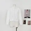 Camisa de algodón y lino con encaje francés para mujer Jie Shi Jie "Ya Xu Sheng Ting", top fresco y relajado de otoño para usar de dos maneras