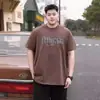 Ropa de Verano Nueva para Hombre Tallas Grandes Marca de Moda Algodón Puro Pesado Holgada Oversize Camiseta de Manga Corta Pulóver