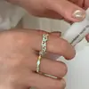 Anillo de Estilo Coreano para Mujer de Alta Gama y Lujo Ligero, Versátil para el Trabajo Diario, Esmalte, Circonita, Mariposa, Abierto, Moda Exquisita, Anillo para el Dedo Índice
